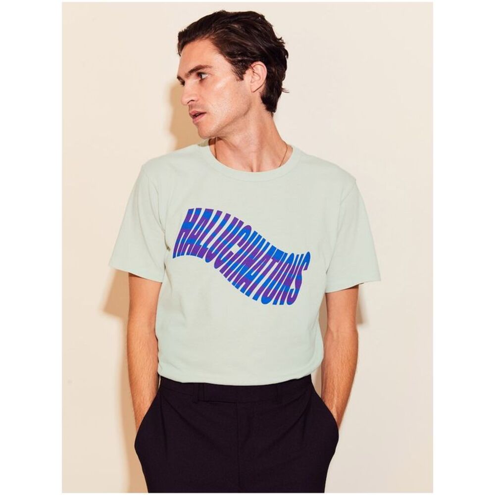 MONOGRAM Mens Aqua Graphic Classic Fit T-Shirt S